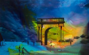 The Gate 2, 2024, Malerei auf Fotografie, 90 x 150 x 6 cm
