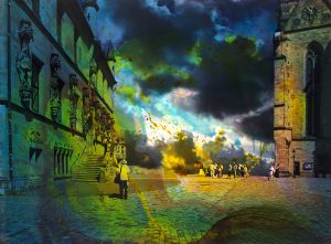 The Stage 2, 2024, Malerei auf Fotogfrafie, 70 x 95 x 5 cm